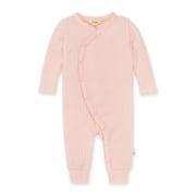 Burt's Bees Baby Organic Cotton Baby Girl Side Snap Coverall, Sizes Newborn- 12 Months
