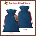 thumbnail image 2 of Rocae Deep Blue Glitter for Christmas Drawstring Linen Gift Bag with Drawstrings Treat Bag Goody Present Bags for Christmas Party Favor-Small, 2 of 9