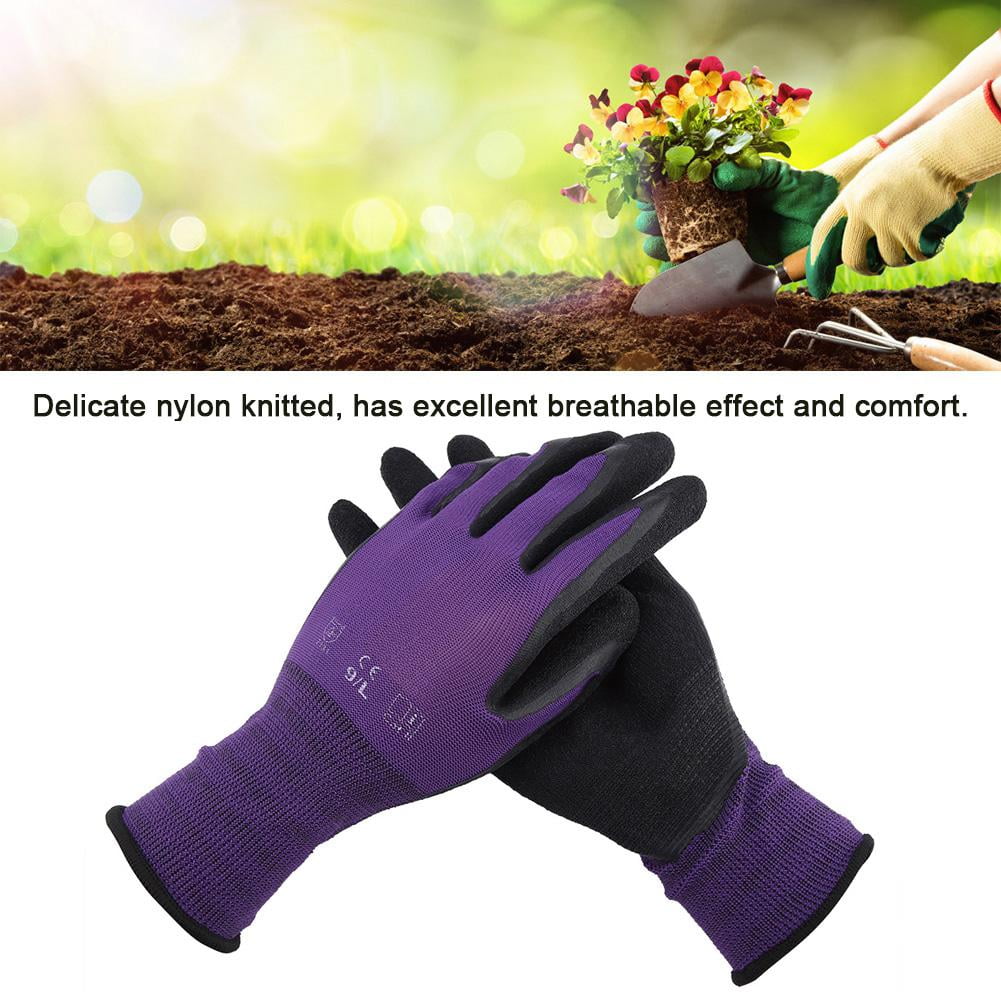 Sonew Gardening Work Labor Glove Nylon Nitrile Latex Safety Grip Wear