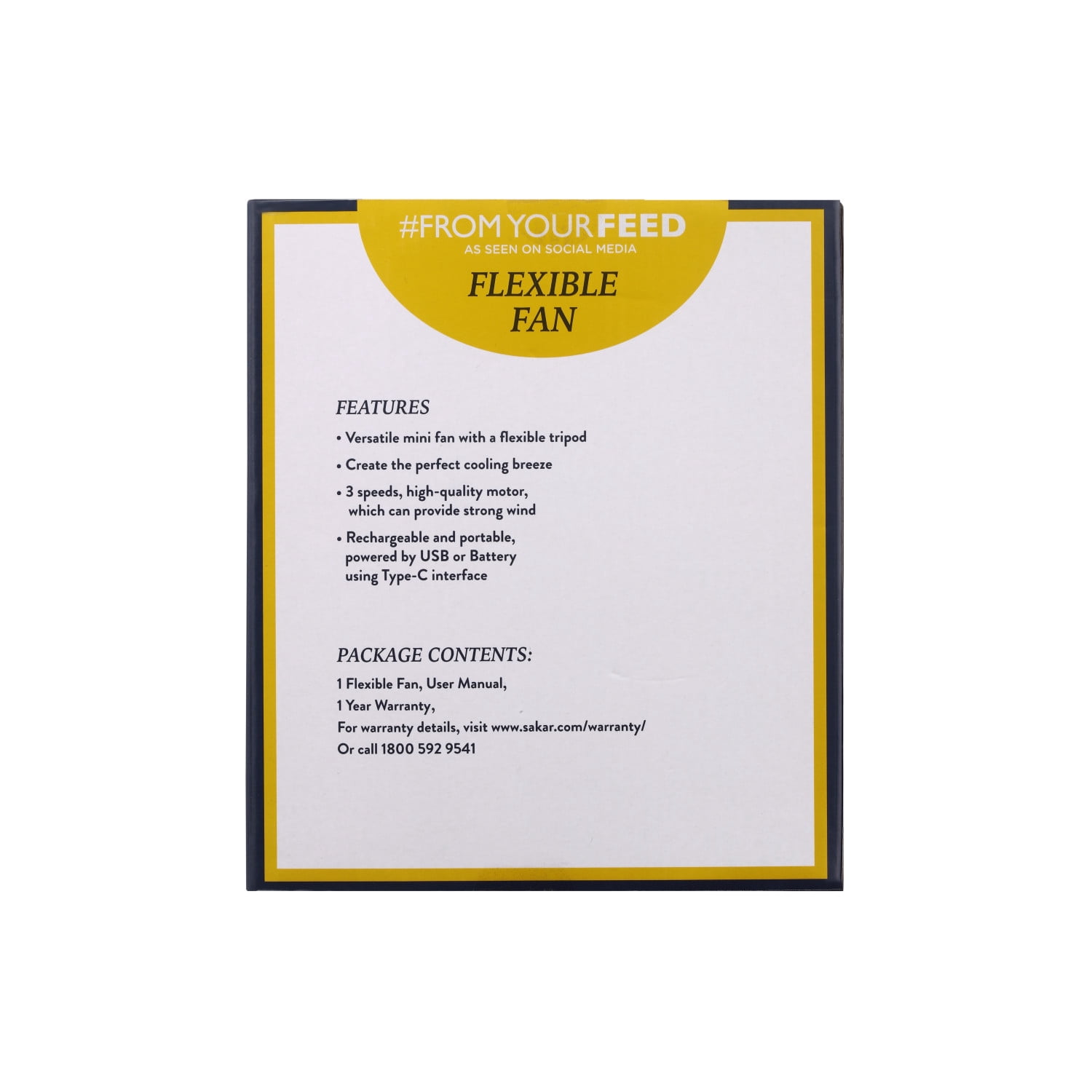 From Your Feed Rechargeable Fan with Flexible Tripod for on-the-go