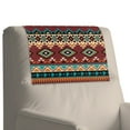 thumbnail image 2 of COEQINE Headrest Cover for Recliners, Non-Slip Faux Leather Headrest Protector with Hook and Loop Straps, Waterproof Furniture Protector for Sofa, 17x27 Inch, American Tribal Colorful, 3 Pieces, 2 of 7