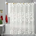 thumbnail image 3 of Christmas Snowflake Shower Curtain with Hooks - Waterproof Plastic Bathroom Decor with Reinforced Grommets, Holiday Themed Curtain for Home and Dorms, 3 of 6