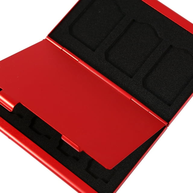Boîte de Transport en Aluminium Résistante aux Chocs Étui de Rangement pour Carte Mémoire 12 Emplacements Boîte de Rangement pour Carte Micro SD & Carte TF Support de Carte Mémoire