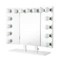 thumbnail image 4 of Impressions Vanity Trifecta Plus LED Illuminated Light Strip 3 Mirrors Desk Makeup Vanity Mirror (White), 4 of 9