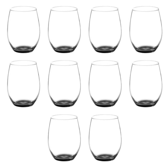 10 ARC Stemless Wine Glasses Set, 21 oz. - Chardonnay, Cabernet, Merlot, Sauvignon - Black