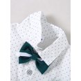 thumbnail image 4 of CARETOO Toddler Boy Clothes Formal 3pcs Set Dress Shirt Bowtie Suspender Pants Party 95% Cotton 1-5T, 4 of 15