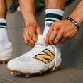 thumbnail image 2 of New Balance Fresh Foam X 3000v7 L3000GS7 White/Gold Width 2E Baseball Shoes, 2 of 6