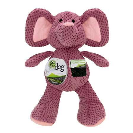 UPC: 0786306708047 | goDog Checkers Elephant Squeaky Plush Dog Toy  Chew Guard Technology Violet  Large