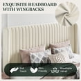 thumbnail image 4 of Amolife King Size Lift Up Hydraulic Storage Bed Frame, Platform Bed with Upholstered Wingback Headboard with Vertical Channel Tufting, Cream, 4 of 9