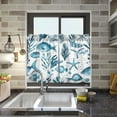thumbnail image 5 of Ryvnso Watercolor Fish Seaweed Half Curtains Sets Tier 2 Panels Short Curtain Rod Pocket 27"W x 24"L, 5 of 7