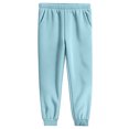 thumbnail image 2 of HaCpiu Men's Loose Fit Jogger Pants, Solid Elastic Waist Sweatpants with Pockets, Casual Soft Fleece Track Cuff Gym Trousers, Light Blue XL, 2 of 8
