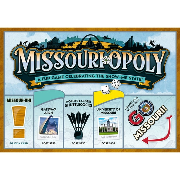 Late For The Sky: Missouri-Opoly - State Themed Family Board Game, Opoly-Style Game Night, Traditional Play Or 1 Hr Version, Ages 8 , 2-6 Players