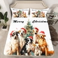 thumbnail image 2 of Homewish Kawaii Animal Dogs 4-Piece Full Size Sheets for Kids Children Teens,Merry Christmas Bed Sheets,Happy Xmas Lightweight Sheet Sets,Lightweight Room Decor, 2 of 7
