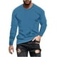 thumbnail image 2 of pstuiky manga larga de hombre, Camisa de manga larga con cuello redondo, color liso, informal y cómoda para hombre. camisetas de hombre xxl, 2 of 5