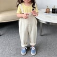 thumbnail image 5 of Ruyang Denim Overalls for Toddlers Rolled Hem Adjustable Strap Loose Rompers Kids Boys Girls Trendy Casual Pantalones, 5 of 5