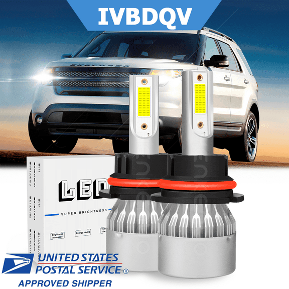IVBDQV 9007 High&Low Light for Ford Explorer 1991-2001 LED Headlight Bulbs 6000K White 2pcs