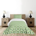 thumbnail image 4 of Ambesonne Green Quilted Bedspread Set 2 Pcs, Circles of Various Tones, Twin Size, Green Cream, 4 of 5