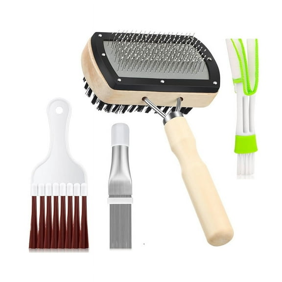 4 Pieces Air Conditioner Condenser Fin Cleaning Brush, AC Coil Cleaner Stainless Steel Fin Comb