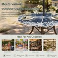 thumbnail image 6 of Round Outdoor Tablecloth with Umbrella Hole and Zipper, Nautical Coastal Tablecloth with Elastic Waterproof, Vintage Ocean Coral Starfish Shells Navy Blue Patio Table Covers for 31" - 35" Tables, 6 of 9