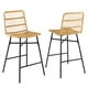 thumbnail image 1 of Costway Silla de Bar, Juego de Taburetes de 2 Piezas con Respaldo de Ratán & Reposapiés, Silla Alta Ergonómica con Marco de Hierro & Almohadillas Antideslizantes, para Comedor, Patio, Balcón, 1 of 4