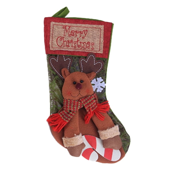 Kearding Lindo calcetín de Navidad pelusas portátil colgante Navidad reemplazo decorativo lavable elegante niños regalo bolsa de almacenamiento Kits de decoración para fiestas Animal Kearding HA069129-03