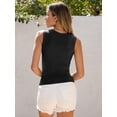 thumbnail image 6 of ANRABESS Womens High Neck Tank Tops Stretchy Sleeveless Racerback Sexy Slim Fit Basic Tee Shirts Y2K Trendy Summer Outfits Black X-Large, 6 of 8