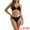 Black, variant on Women's O Ring Ribbed Bikini Sets Large White