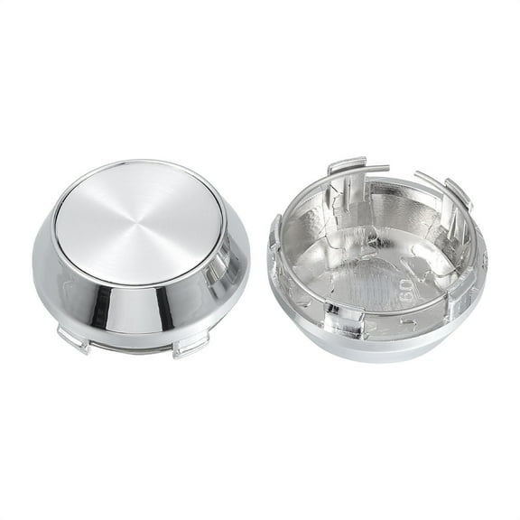 Phyun 4X For Wheel Center Cap Universal Rim Chrome Hub Cap 60Mm No Logo Silver Base