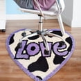 thumbnail image 4 of yuksok Tapis de Chaise de Jeu Mignon en Forme de Cœur Tapis de Chaise de Bureau Moderne pour Chaises à Roulettes Violet Dur, 4 of 6