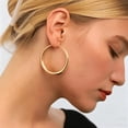 thumbnail image 4 of YOUNGYUE Sterling Silver Hoop Earrings for Women, Hypoallergenic Lightweight Big Thick Hoop Earrings, 35/40/50/60/70mm, 4 of 5