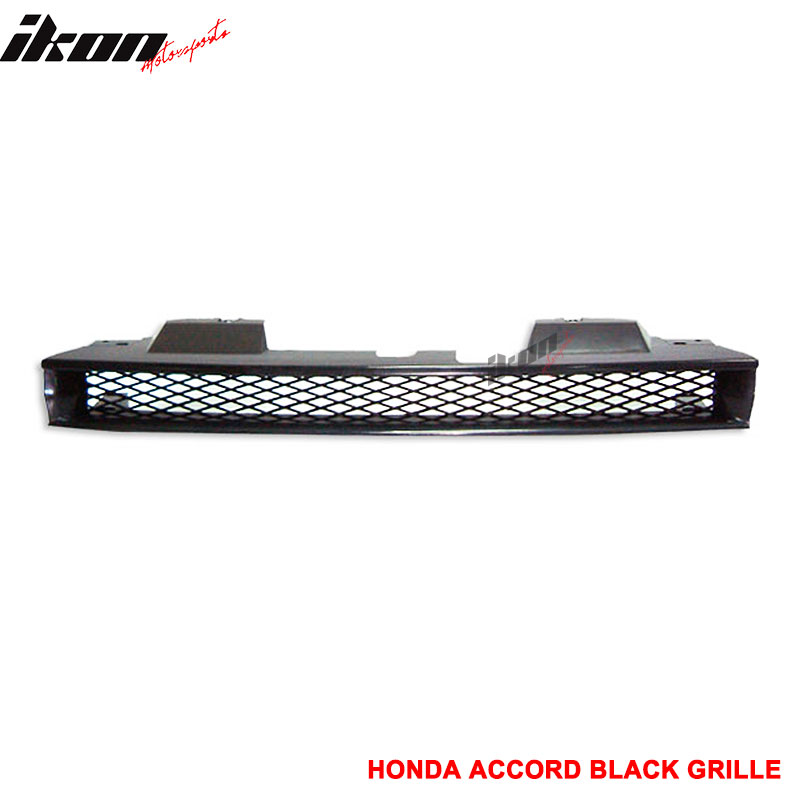 Fits 90-93 Honda Accord JDM T-R Sport Front Mesh Grill Hood Grille Black