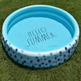 thumbnail image 3 of Rae Dunn: Hello Summer Aqua Poka Dots -46" Mini Pool, CocoNut Float, Outdoor Inflatable Water Kiddie Pool, Kids Ages 5+, 3 of 7