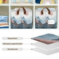 thumbnail image 4 of Yayeee Foldable Storage Basket for Shelves with Handles Set of 2 Waterproof Cloth Bins, Art Mountain and Sun Pattern, 4 of 7