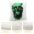 thumbnail image 4 of Autua Skull Green Light Minimalism Decorative Throw Pillow Cover for Home Couch Living Room Sofa Bedroom 1PC 20x20in, 4 of 5