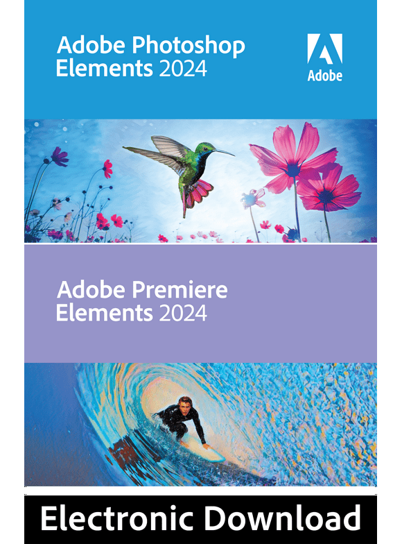 Adobe - Photoshop Elements 2024 & Premiere Elements 2024 - Windows [Digital Download]