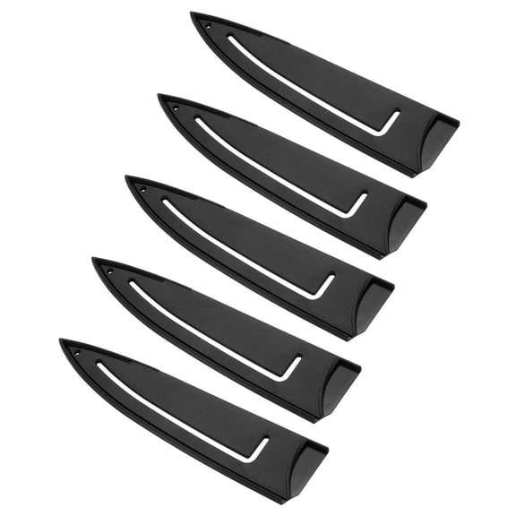 5 Pack PP Safety Knife Cover Sleeves, Blade Edge Guards Protector, Universal Knife Sheath for 8" Kitchen Knife, Black