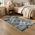 thumbnail image 2 of ODIKA 5'x7' Washable Area Rug Non-Slip, Low Pile, Stain Resistant Cream Motif Vintage Abstract Lattice Faded Farmhouse Boho Academia for Guest Room, Lounge, Apartment, 2 of 7