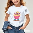thumbnail image 5 of Jinhomg Back To School Shirts for Girls Cute Cartoon Character Graphic Tees Casual Short Sleeve Summer T Shirts Loose Crewneck Tops 2025 Fashion Gifts White 5 Years, 5 of 8