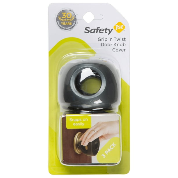 Safety 1st Grip 'n Twist Door Knob Covers (3pk), Charcoal