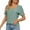 Green, variant on Kovlvoll Summer Tops for Women Eyelet Crew Neck Short Sleeve Shirts Loose Dressy Casual Blouse Top