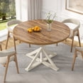 thumbnail image 7 of ChVans 47" Round Dining Table for 4 People, Rustic Farmhouse Wooden Round Table for Kitchen Living Roon Dinning Room, 7 of 7