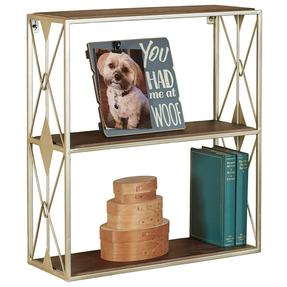 Nolan Two Tier Wall Shelf Platinum