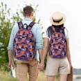 thumbnail image 4 of Vsdgher Halloween Black Cats Print Canvas Backpack Travel Rucksack Unisex Knapsack 15.7/17.7Inch Laptop Backpack for Work,College-Small, 4 of 5
