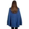 thumbnail image 2 of SAOL Irish 100% Merino Wool Cable Knit Poncho Women's Aran Fisherman Cowl Neck Button Irish Cape, One Size, 2 of 4