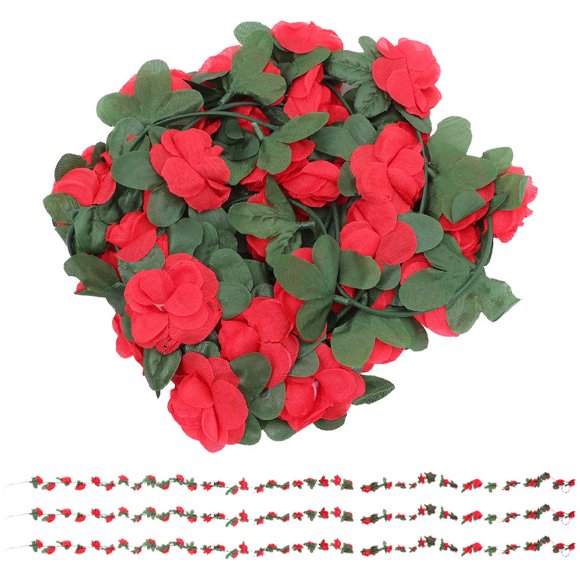 TABLETREANDS 4Ud Guirnalda De Rosa Artificial Roja Para De Hogar Y Eventos Y