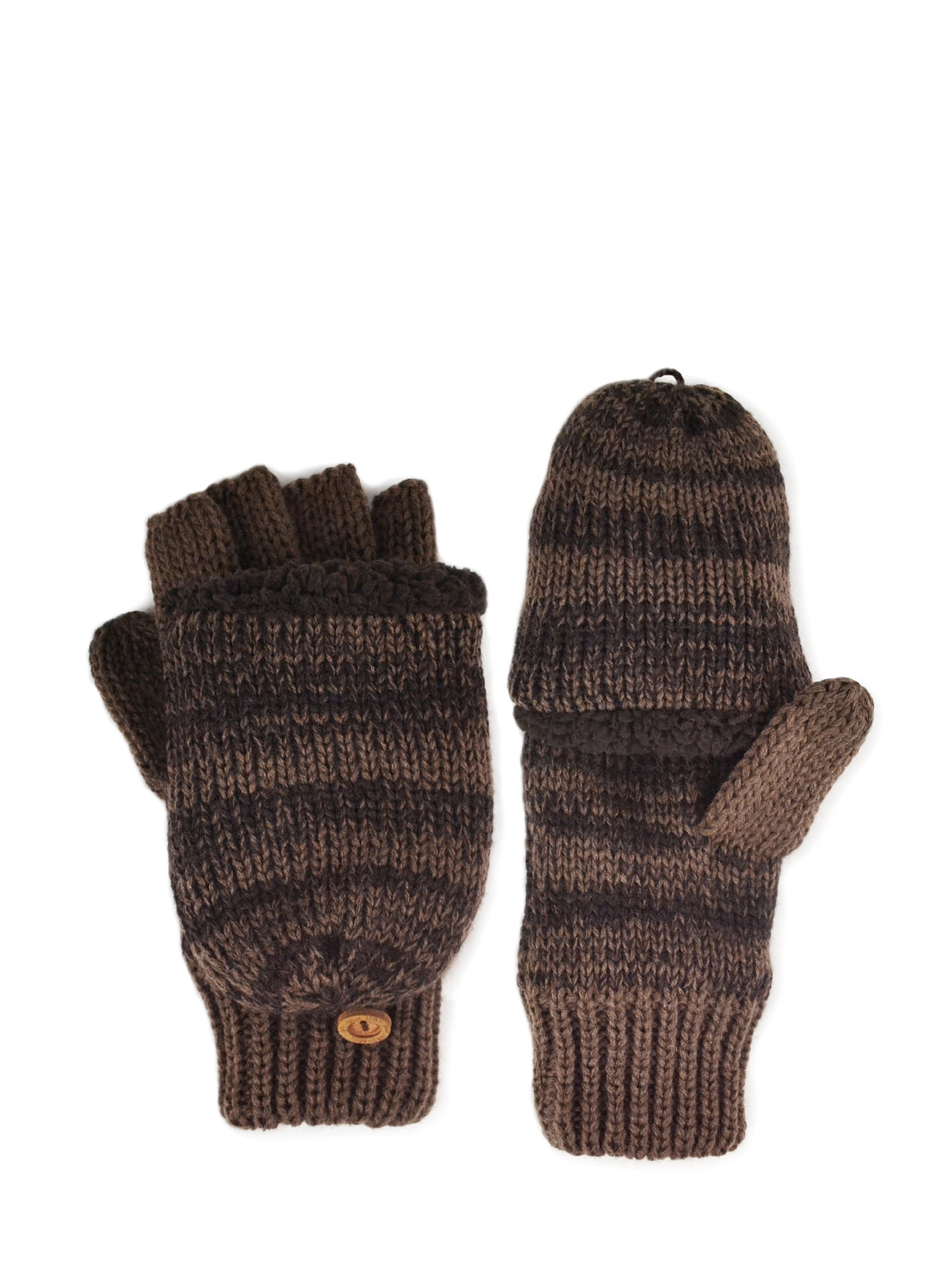 Men's 2 Color Marl Flip Mittens