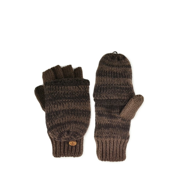 Men's 2 Color Marl Flip Mittens