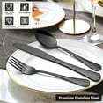 thumbnail image 3 of 48-Piece Black Silverware Set for 8, with Steak Knives - Food Grade Stainless Steel Flatware Cutlery Utensil Set - Premium Mirror Polished Finish for Home Restaurant Daily Use, 3 of 9