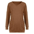thumbnail image 3 of Oalirro Womens Long Sleeve V Neck Collared Tunic Tops Cute Puff Sleeve Loose Casual Work Blouse, 3 of 5