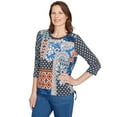 thumbnail image 2 of Alfred Dunner Womens Batik Patchwork Drawstring Closure Top, 2 of 4